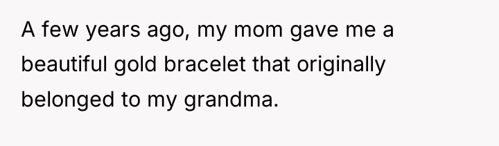 A few years ago, my mom gave me a beautiful...