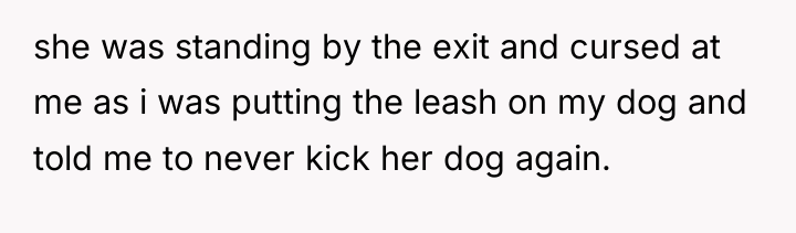 she was standing by the exit and cursed at me...