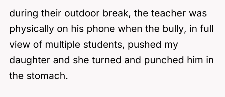 during their outdoor break, the teacher was physically on his...