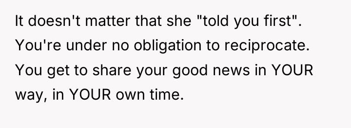 It doesn't matter that she "told you first". You're under...