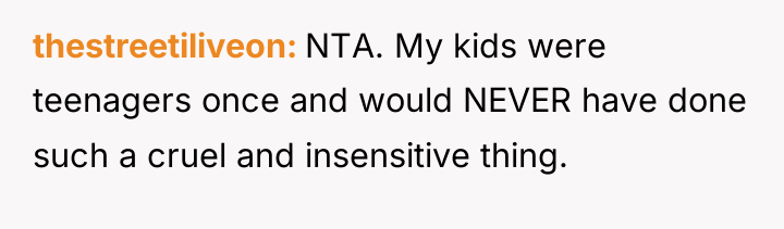 thestreetiliveon NTA. My kids were teenagers once and would NEVER...