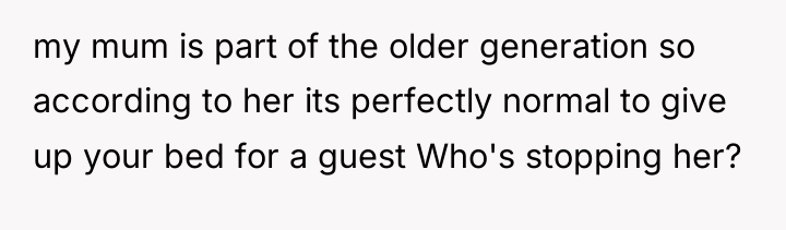 my mum is part of the older generation so according...