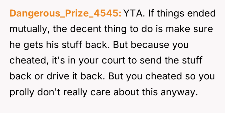 Dangerous_Prize_4545 YTA. If things ended mutually, the decent thing to...