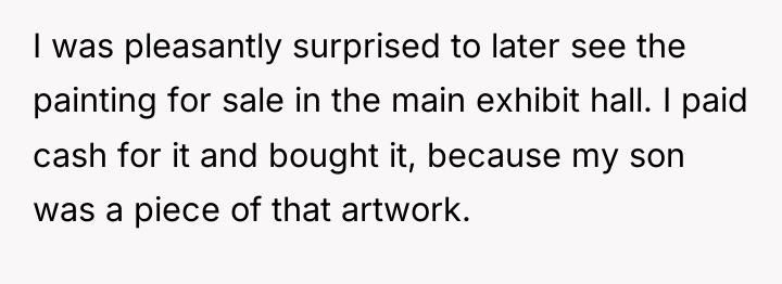 I was pleasantly surprised to later see the painting for...