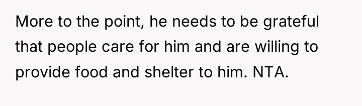 More to the point, he needs to be grateful that...