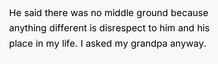 He said there was no middle ground because anything different...