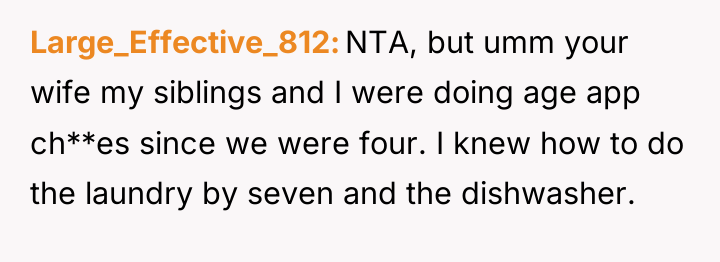 Large_Effective_812 NTA, but umm your wife my siblings and I...