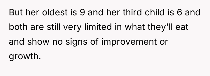 But her oldest is 9 and her third child is...
