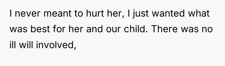 I never meant to hurt her, I just wanted what...