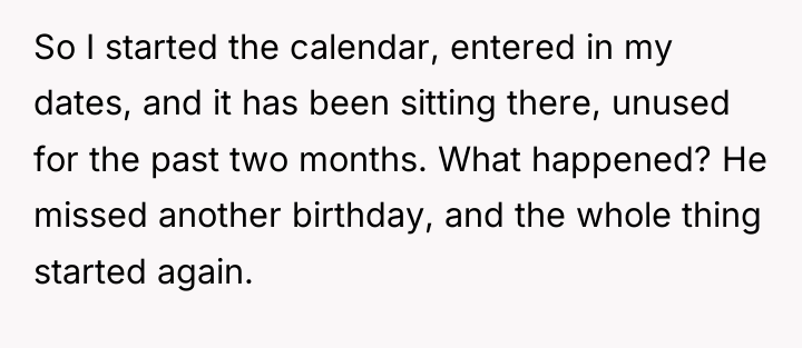 So I started the calendar, entered in my dates, and...