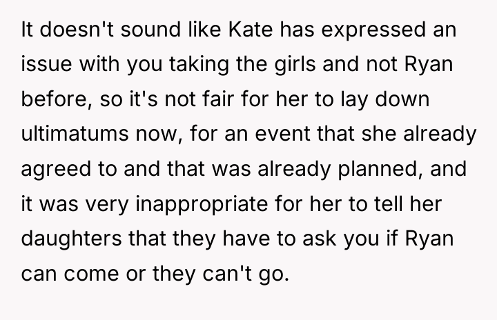 It doesn't sound like Kate has expressed an issue with...