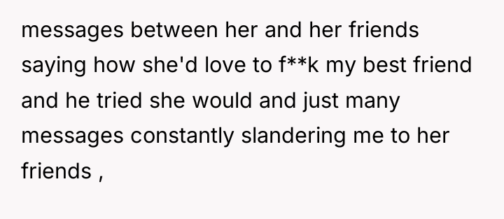 messages between her and her friends saying how she'd love...