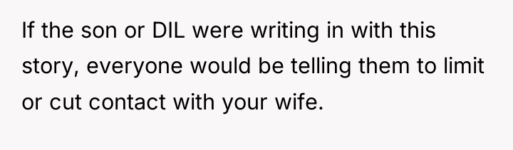 If the son or DIL were writing in with this...