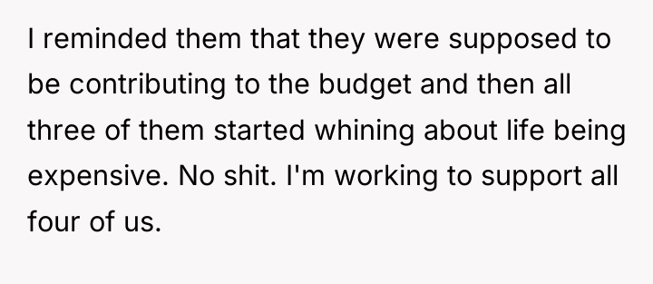 I reminded them that they were supposed to be contributing...