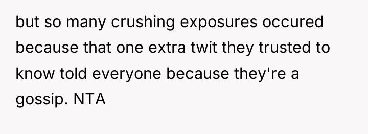 but so many crushing exposures occured because that one extra...