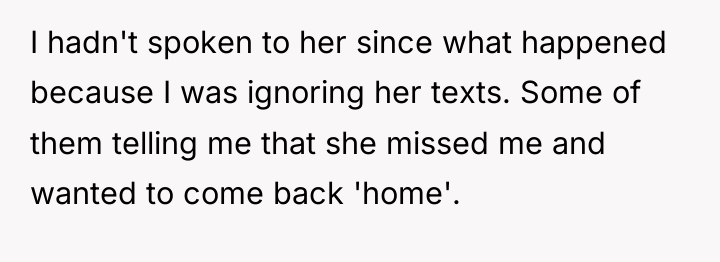 I hadn't spoken to her since what happened because I...
