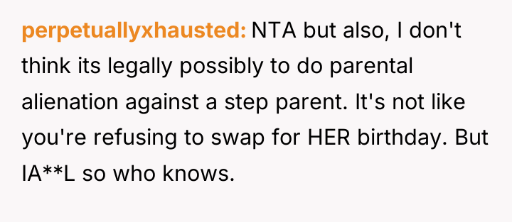 perpetuallyxhausted NTA but also, I don't think its legally possibly...