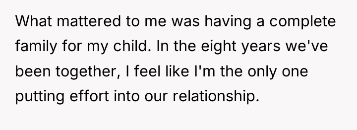 What mattered to me was having a complete family for...