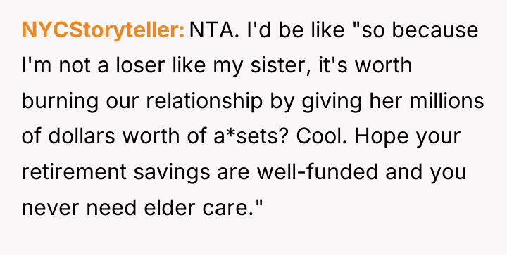 NYCStoryteller NTA. I'd be like "so because I'm not a...
