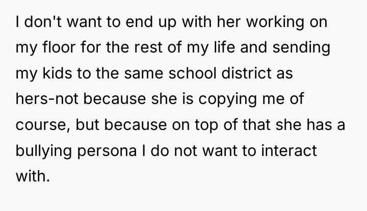 I don't want to end up with her working on...