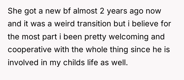 She got a new bf almost 2 years ago now...