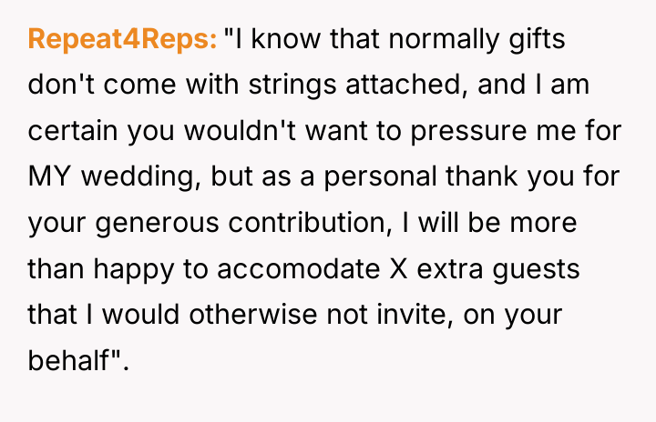 Repeat4Reps "I know that normally gifts don't come with strings...