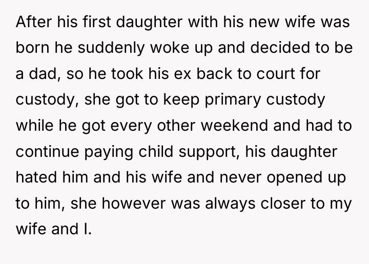 After his first daughter with his new wife was born...