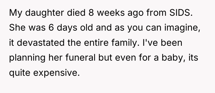 My daughter died 8 weeks ago from SIDS. She was...