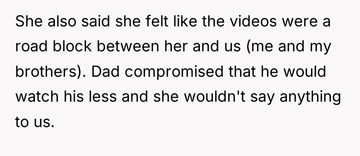 She also said she felt like the videos were a...