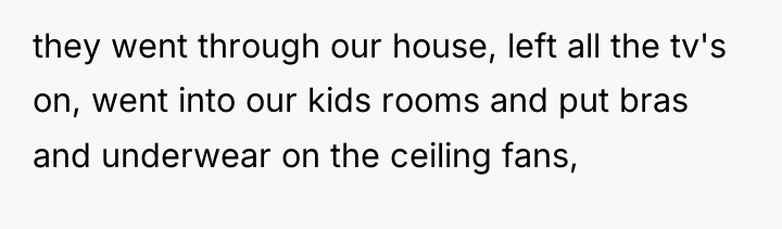 they went through our house, left all the tv's on,...