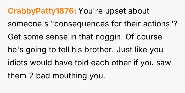 CrabbyPatty1876 You're upset about someone's "consequences for their actions"? Get...