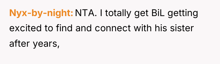 Nyx-by-night NTA. I totally get BiL getting excited to find...