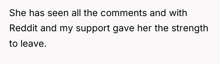 She has seen all the comments and with Reddit and...