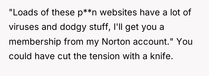 "Loads of these p**n websites have a lot of viruses...