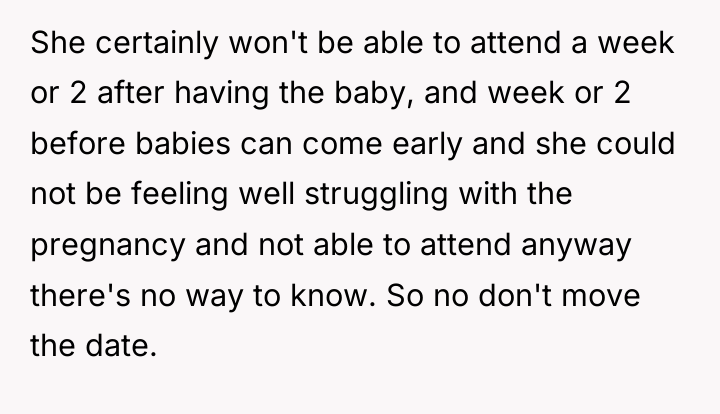 She certainly won't be able to attend a week or...