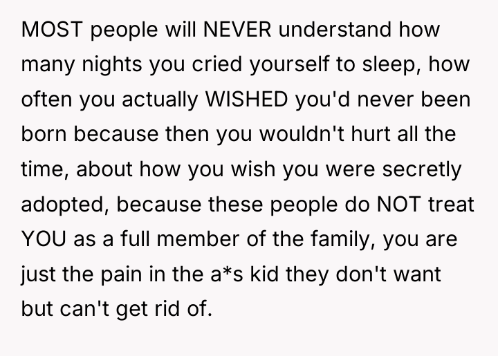 MOST people will NEVER understand how many nights you cried...