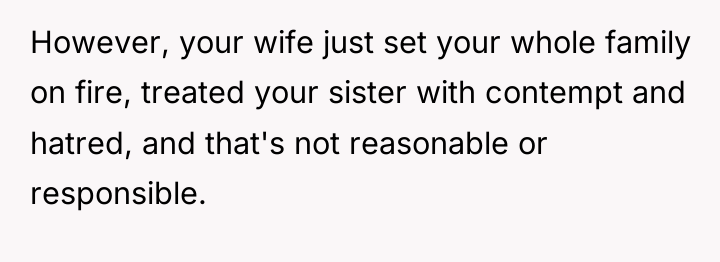 However, your wife just set your whole family on fire,...