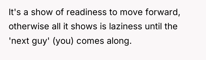 It's a show of readiness to move forward, otherwise all...