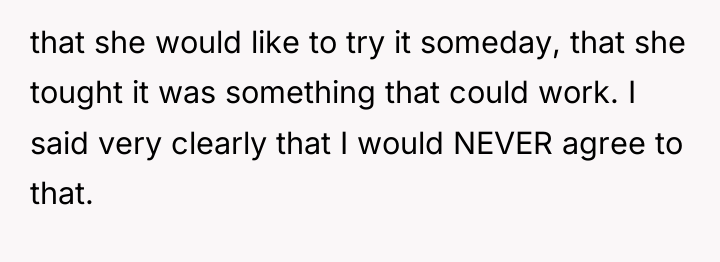 that she would like to try it someday, that she...