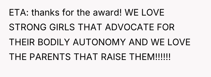 ETA: thanks for the award! WE LOVE STRONG GIRLS THAT...