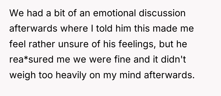 We had a bit of an emotional discussion afterwards where...