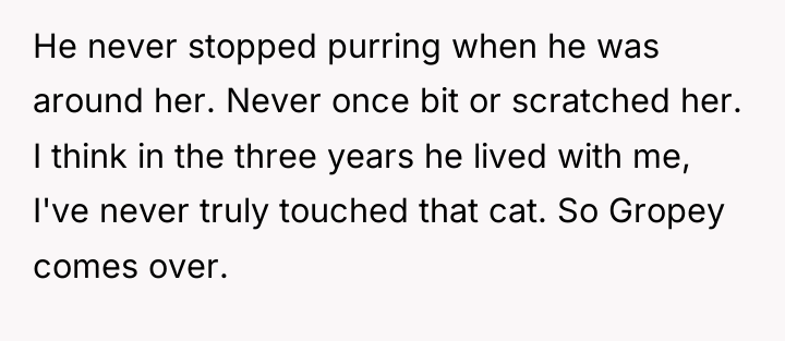 He never stopped purring when he was around her. Never...