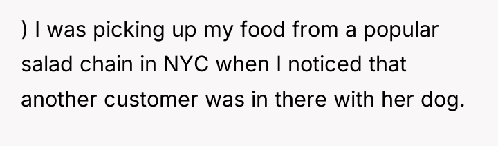 ) I was picking up my food from a popular...