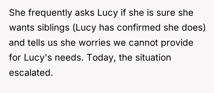 She frequently asks Lucy if she is sure she wants...