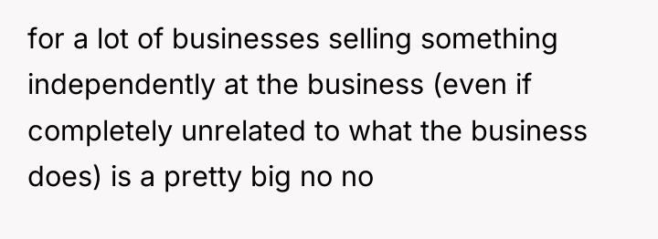 for a lot of businesses selling something independently at the...