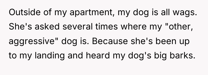 Outside of my apartment, my dog is all wags. She's...