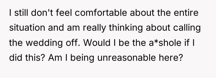 I still don't feel comfortable about the entire situation and...
