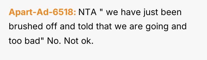 Apart-Ad-6518 NTA " we have just been brushed off and...