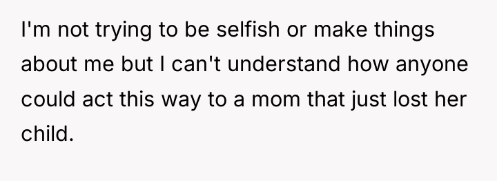 I'm not trying to be selfish or make things about...
