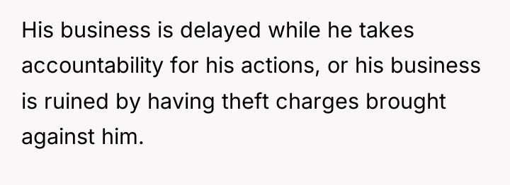 His business is delayed while he takes accountability for his...